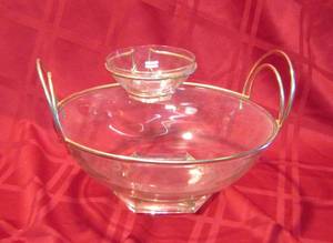 lot 407 image: Vintage Glass Chip &amp Dip Bowl