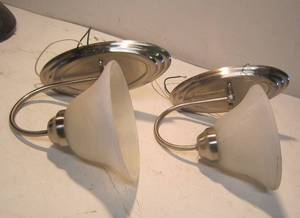 lot 427 image: Pair of Stainless Wall Sconces
