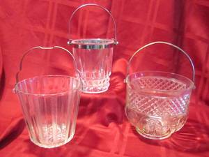 lot 432 image: 3 Glass Ice Buckets