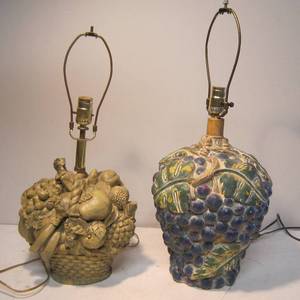lot 458 image: 2 Fruit-themed table lamps