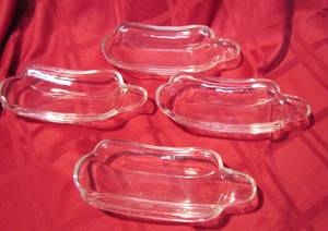 lot 471 image: 4 Clear Glass Banana Split Dishes