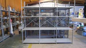 lot 487 image: metal shelving unit