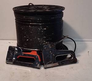 lot 535 image: Roll of cable, staplers and stripper