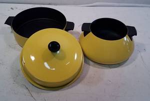 lot 578 image: Vintage Yellow Fondue Pot