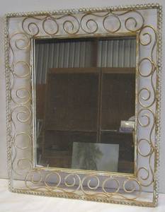 lot 597 image: Mirror in metal frame