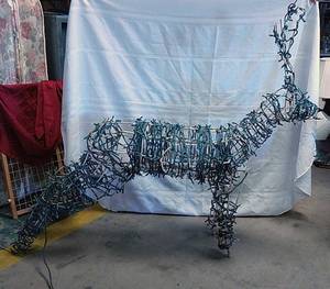 lot 618 image: Lighted Metal Lawn Reindeer