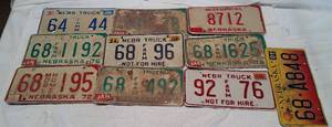 lot 622 image: 10 Nebraska License Plates