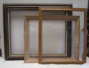 lot 651 image: 3 Empty Solid Wood Picture Frames