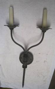 lot 704 image: Wall Mounted Ironwork Luminaire