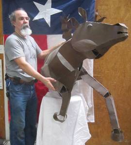 lot 783 image: Large Metal Horse Wall Sculpture