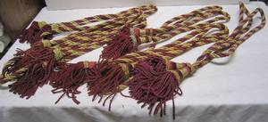 lot 794 image: 6 Maroon & Gold Curtain Tiebacks