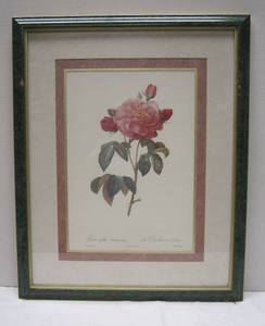 lot 804 image: Framed & Matted Floral Print