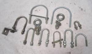 lot 736 image: Assorted U-Bolts & Eye-Bolts w Nuts & Washers