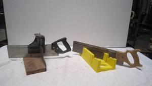 lot 742 image: 2 Miter Boxes w Saws
