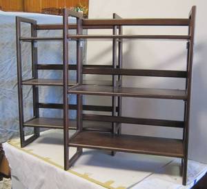 lot 756 image: 2 Sets of Wooden Folding Shelves