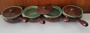 lot 25 image: LOT OF CROCK STYLE SMALL DISHES WITH HANDLES