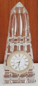 lot 111 image: WATERFORD CRYSTAL DESK  TABLE TOP CLOCK