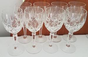 lot 109 image: GORHAM CRYSTAL WINE STEM GLASSES (LOT OF 8)