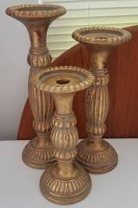 lot 176 image: LOT OF 3 CANDLE HOLDERS