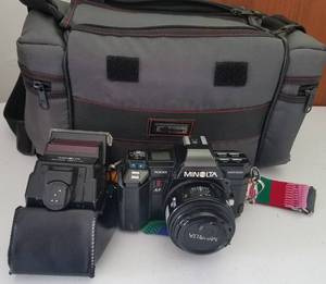 lot 189 image: MINOLTA MAXXUM 7000 CAMERA WITH MAXXUM 2800 AF FLASH