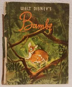 lot 38 image: NICE FIND VINTAGE 1941 WALT DISNEYS BAMBI ILLUSTRATED BOOK