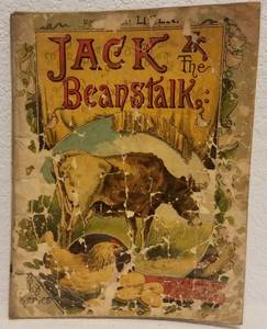 lot 36 image: NICE FIND ANTIQUE 1888 JACK & THE BEANSTALK ILLUSTRATED BOOK PRINTED ON LINEN (132 YEARS OLD)