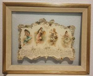 lot 28 image: NICE FIND ANTIQUE LARGE SIZE FRAMED 1895 CALENDAR CARD (126 YEARS OLD) (14 W x 10 H)