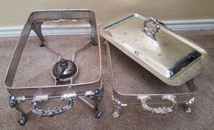 lot 119 image: LOT OF SILVERPLATE CHAFING BASES