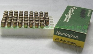 lot 273 image: Remington 25 automatic ammunition, 44 rounds