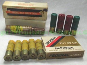 lot 274 image: Federal 20 ga. Rifled shotgun slugs, Thomas game call and extra shotgun rounds