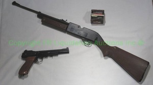 lot 411 image: Crosman 760 pumpmaster BB gun (needs repaired), & Daisy Powerline CO2 BB pistol