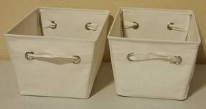 lot 27 image: LOT OF 2 CLOTH BASKETS (10 W x 13 L x 7.5 H)