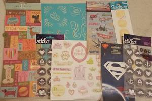 lot 49 image: LOT OF ASSORTED SCRAPBOOKING STICKERS AND MORE