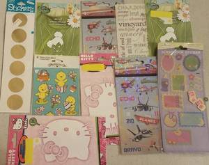 lot 50 image: LOT OF ASSORTED SCRAPBOOKING STICKERS AND MORE