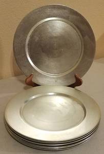 lot 62 image: LOT OF 7 SILVER PLATE CHARGERS