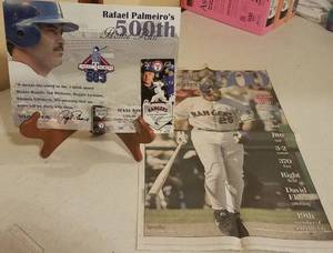 lot 71 image: RAFAEL PALMEIRO (TEXAS RANGERS) 500TH HOME RUN COMMEMORATIVE POSTER AND MORE