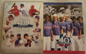 lot 76 image: LOT OF 2 TEXAS RANGERS 40 YEARS COMMEMORATIVE PROGRAMS