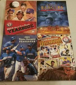 lot 78 image: LOT OF 4 TEXAS RANGERS YEARBOOKS