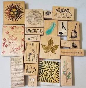 lot 129 image: ASSORTED RUBBER STAMPS (LOT OF 20)