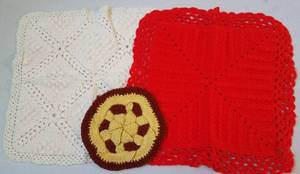 lot 167 image: HAND MADE CROCHETED PILLOW CASES AND MORE