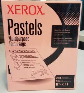 lot 175 image: XEROX PASTELS MULTIPURPOSE (20 LBS) COLOR PAPER (NEW)