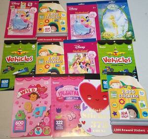 lot 197 image: LOT OF 12 ASSORTED STICKERS BOOKLETS
