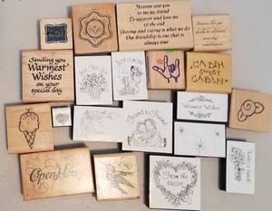 lot 202 image: ASSORTED RUBBER STAMPS (LOT OF 20)