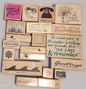 lot 203 image: ASSORTED RUBBER STAMPS (LOT OF 20)