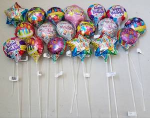 lot 207 image: LOT OF 18 ASSORTED MINI FOIL BALLOONS (NEW)