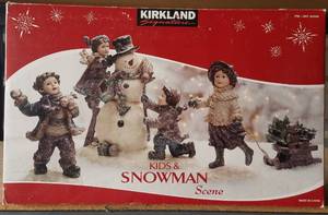 lot 249 image: KIRKLANDS KIDS AND SNOWMAN SCENE 862008