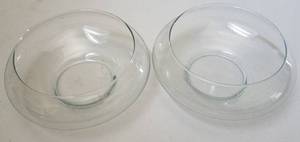 lot 279 image: LOT OF 2 LARGE GLASS VASES (10 W x 4.25 H)