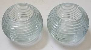 lot 284 image: LOT OF 2 HOME INTERIOR HEAVY GLASS CANDLE HOLDERS