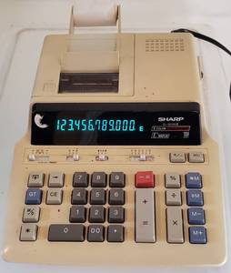 lot 308 image: SHARP 12 DIGIT ELECTRONIC ADDING MACHINE MODEL EL-2630GII