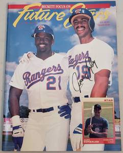 lot 317 image: AUTOGRAPHED BECKETT MAGAZINE (JULIO FRANCO AND JUAN GONZALEZ) FUTURE STARS